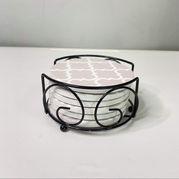 New Drink Coaster Set with Holder - Picture 4 of 6